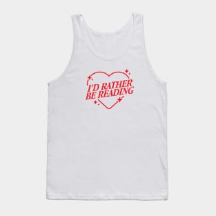 I'd Rather Be Reading Sparkly Heart Red Version Tank Top